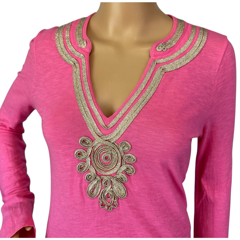 Lilly Pulitzer Emerson Tunic Top Hotty Pink Size S - Picture 6 of 10